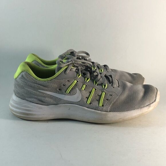 Nike lunarstelos womens running shoes lace up mesh sneakers gray green size 7.5 - Picture 1 of 8